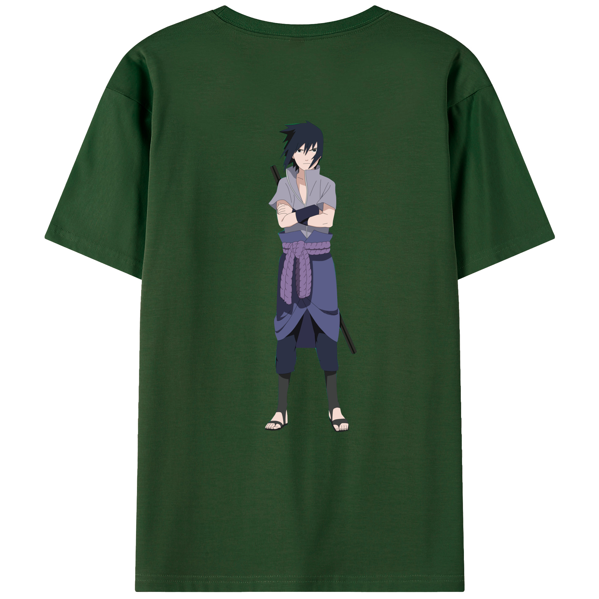 （画像用） NARUTO -ナルト- うちは サスケ Uchiha Sasuke 綿100％半袖Tシャツ（背面プリント）